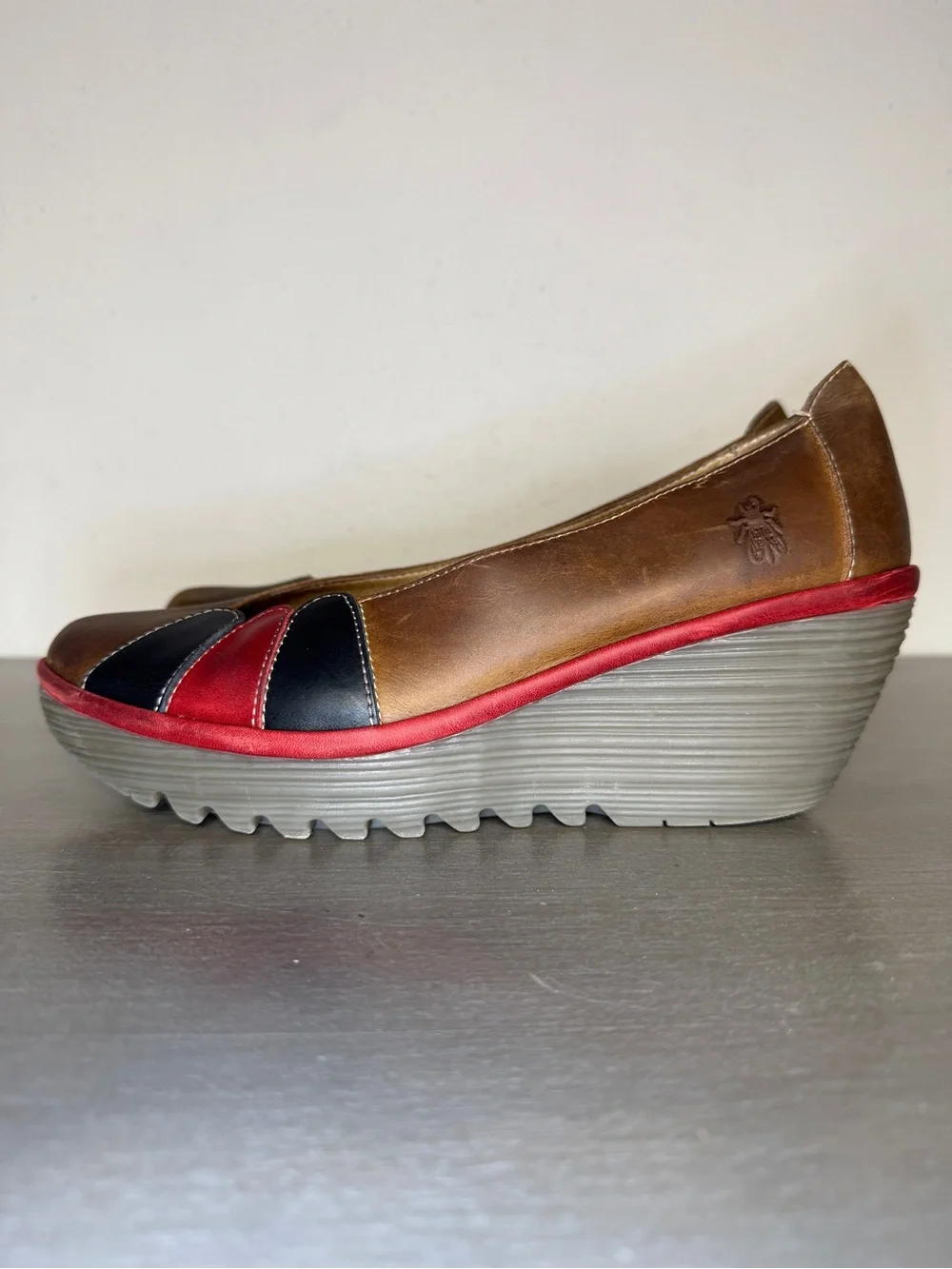 Fly London Women's Platform Sandals Leather Wedge Shoes US Size 10 Comfortable